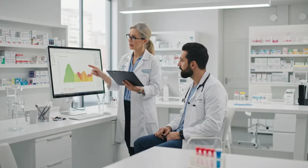 farmaceutico_apresentando_formulas_para_o_medico_prescritor